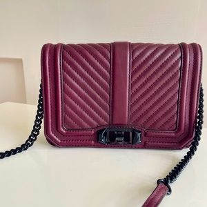 Rebecca Minkoff Chevron Quilted Small Love Crossbody Bag in Concord 🍇